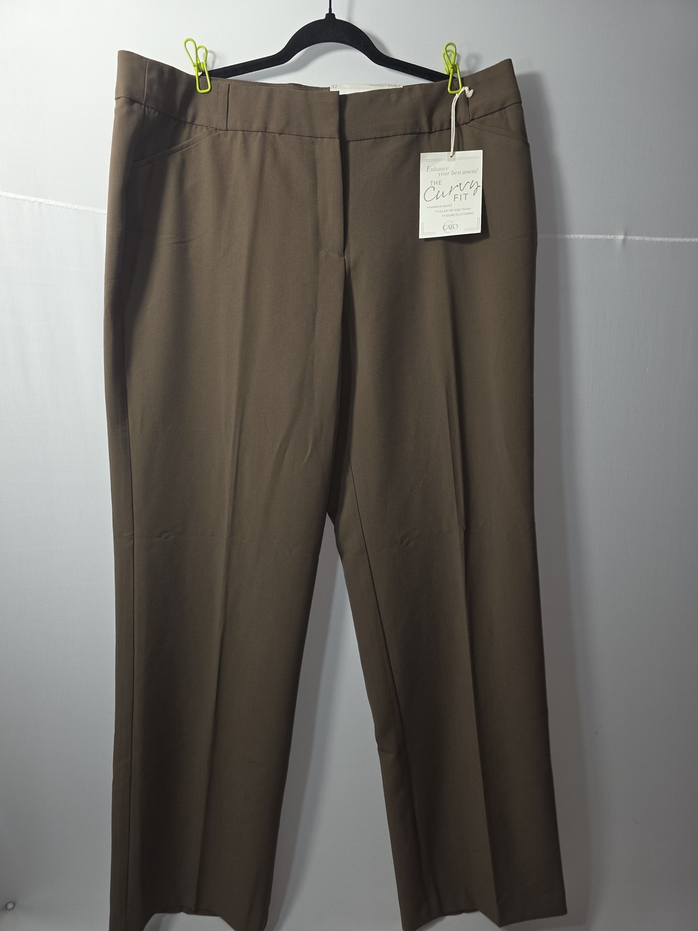 NWT Cato Brown Curvy Fit Dress Trousers
